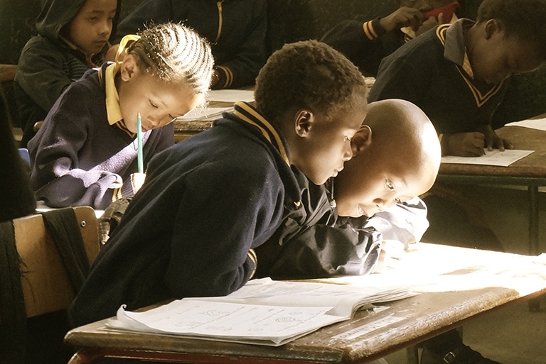 kids working in school district