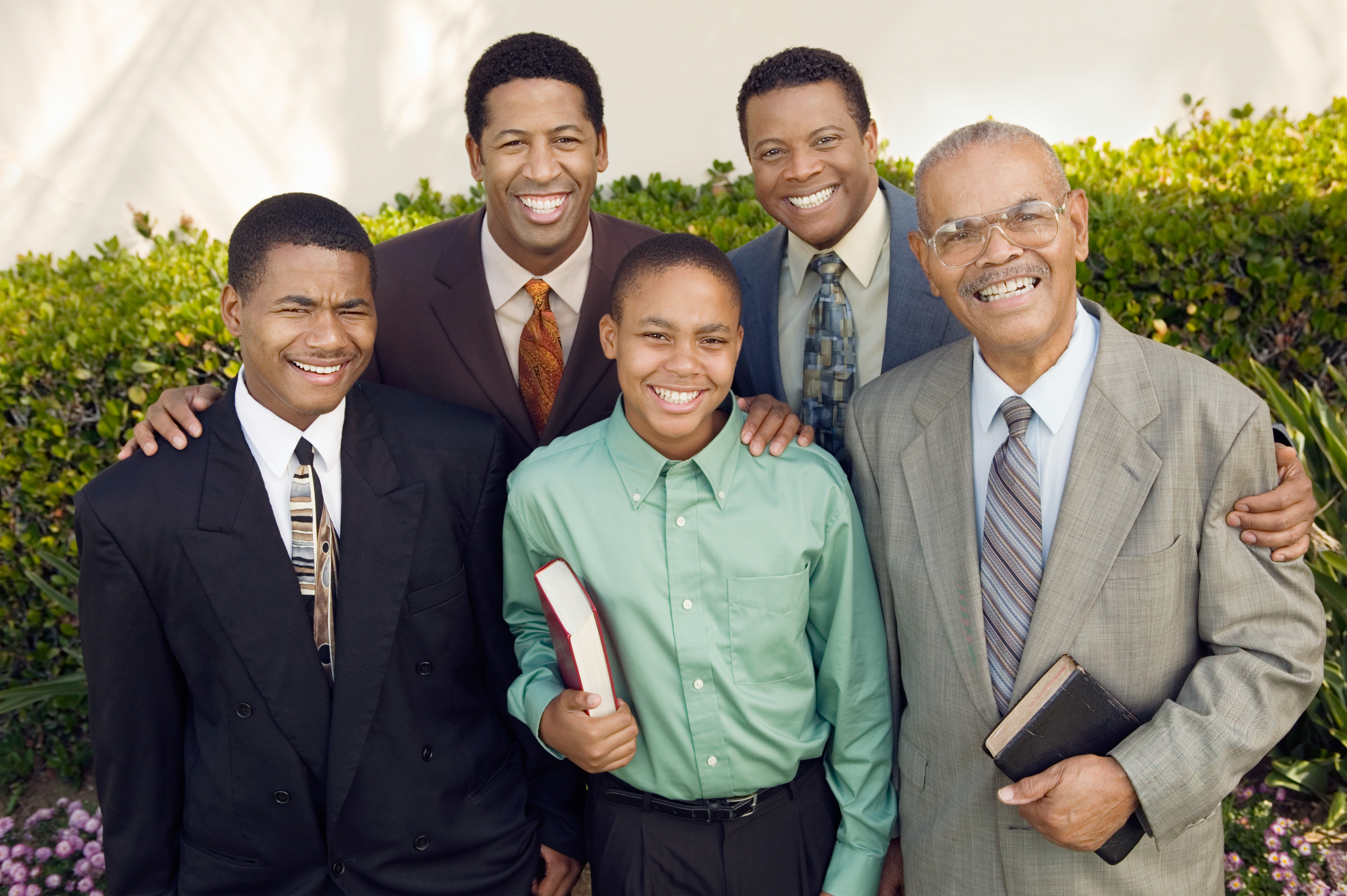 church members outside of the community building prepping for selling a church